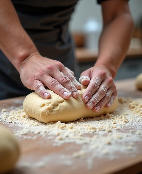 Onyx Oven bakers skillfully kneading dough